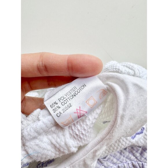 Vintage Girl's JUST CHUCKLES Purple Embroidered Butterfly One Piece, Size 24M - Picture 11 of 14